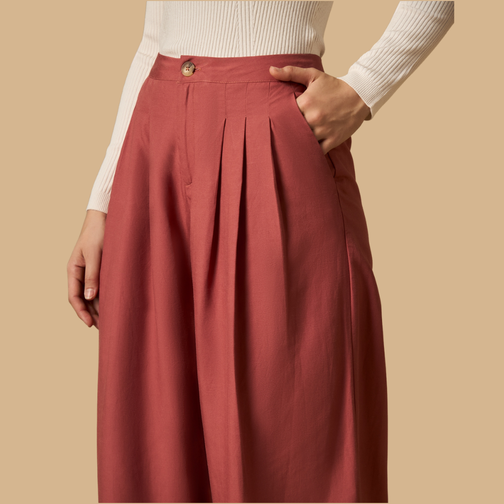 Esprit | Pantalón Wide Leg Sastrero en Lino para Dama
