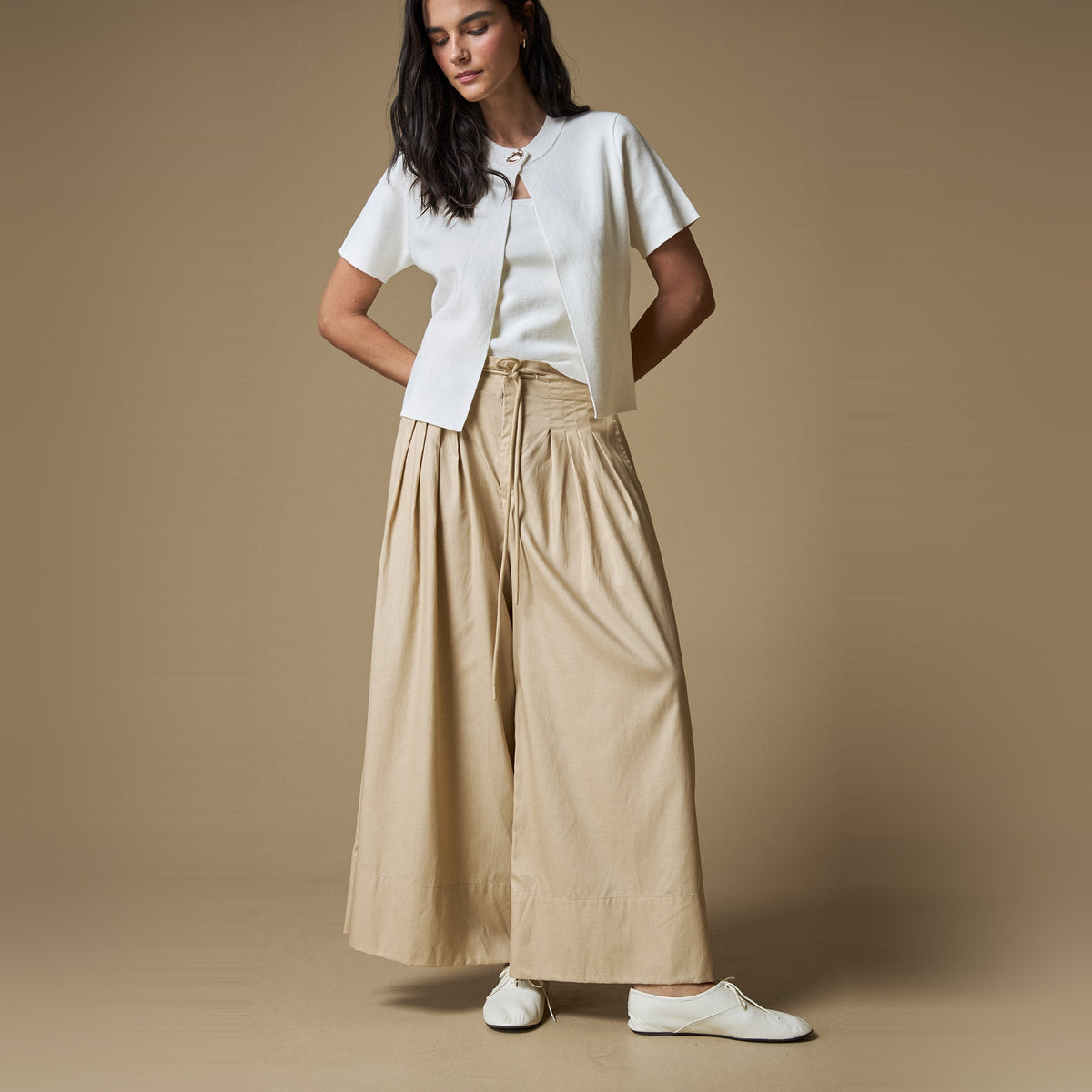 Esprit | Pantalón wide leg de largo tobillero