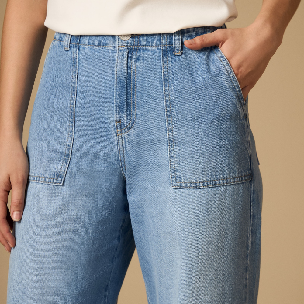 Esprit | Vaqueros Wide Leg con Bolsillos de Parche para Dama