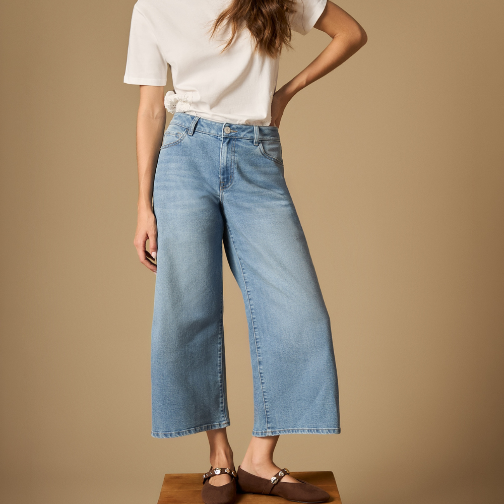 Esprit | Jeans Culotte de Tiro Alto en Denim para Dama