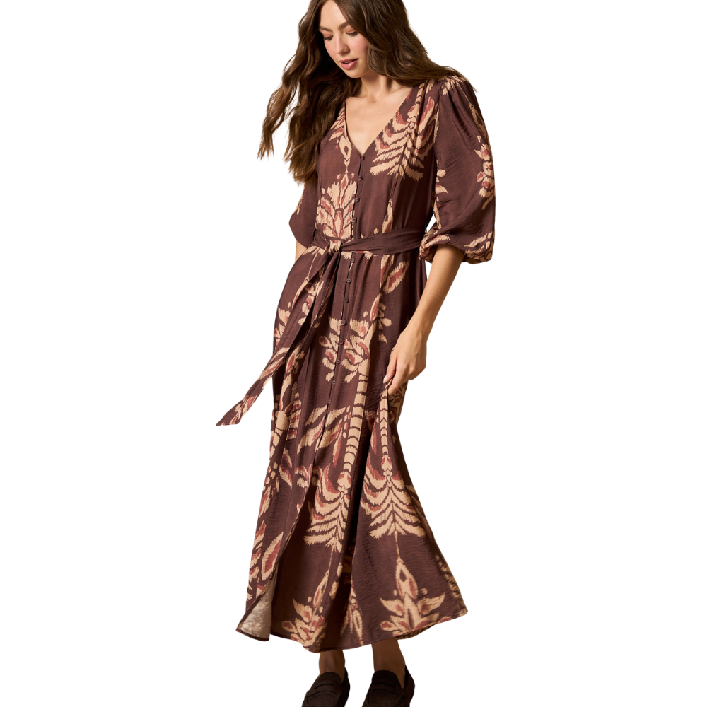 Esprit | Vestido Maxi Abotonado con Estampado para Dama