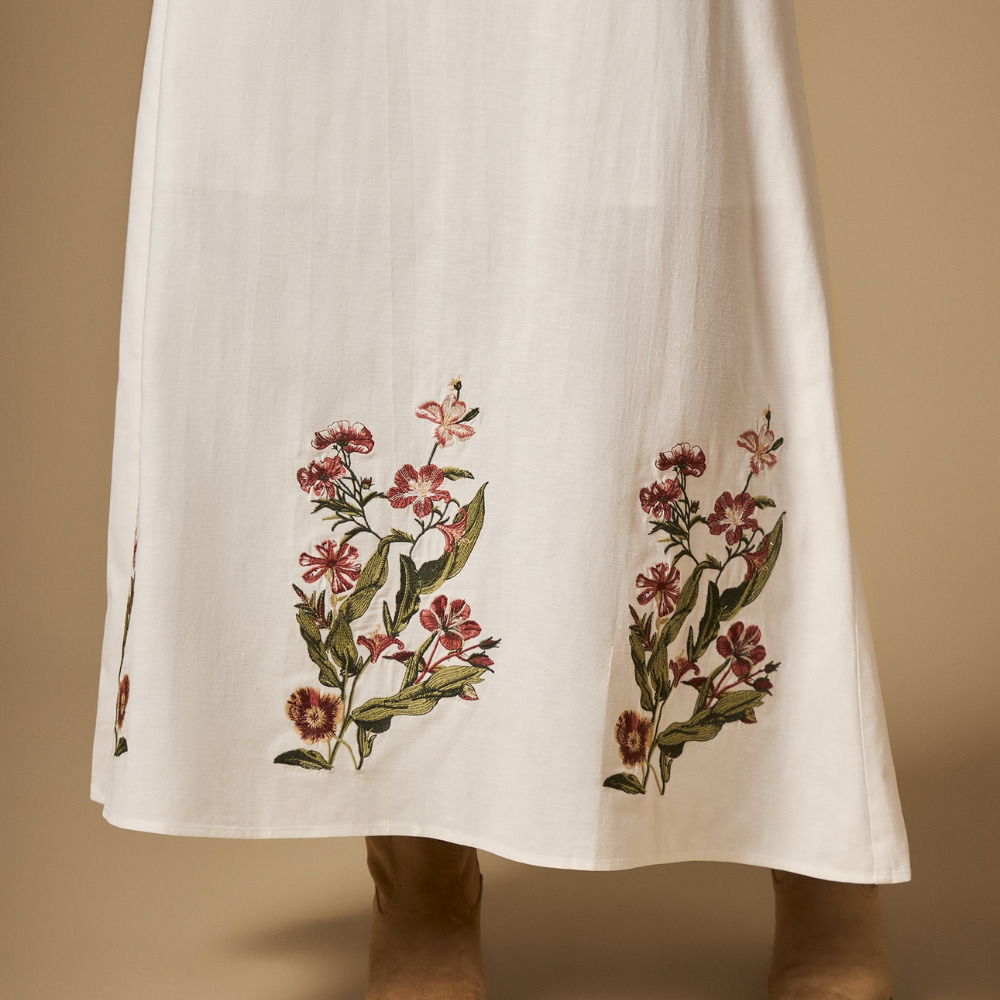 Esprit | Vestido Maxi de Tirantes en Mezcla de Lino para Dama