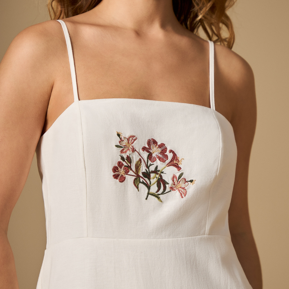 Esprit | Vestido Maxi de Tirantes en Mezcla de Lino para Dama