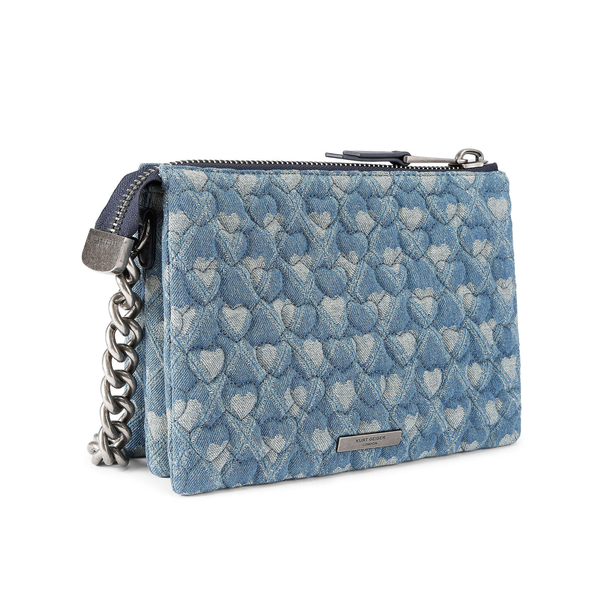 Kurt Geiger | Bolso Pouch Kensington Puff de Denim Azul