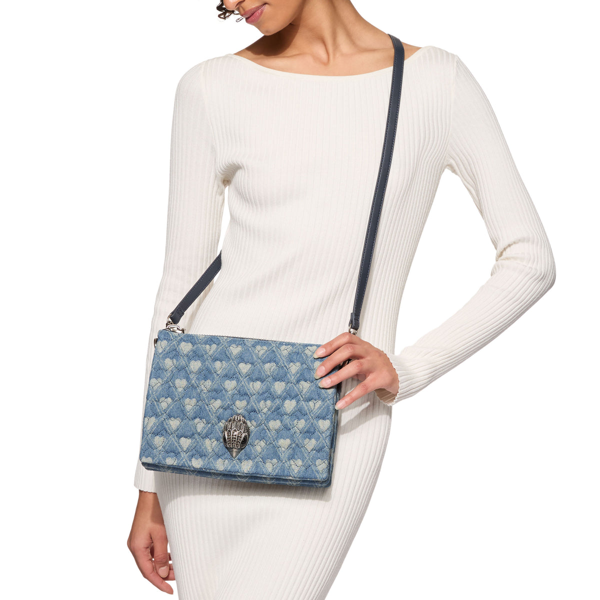 Kurt Geiger | Bolso Pouch Kensington Puff de Denim Azul