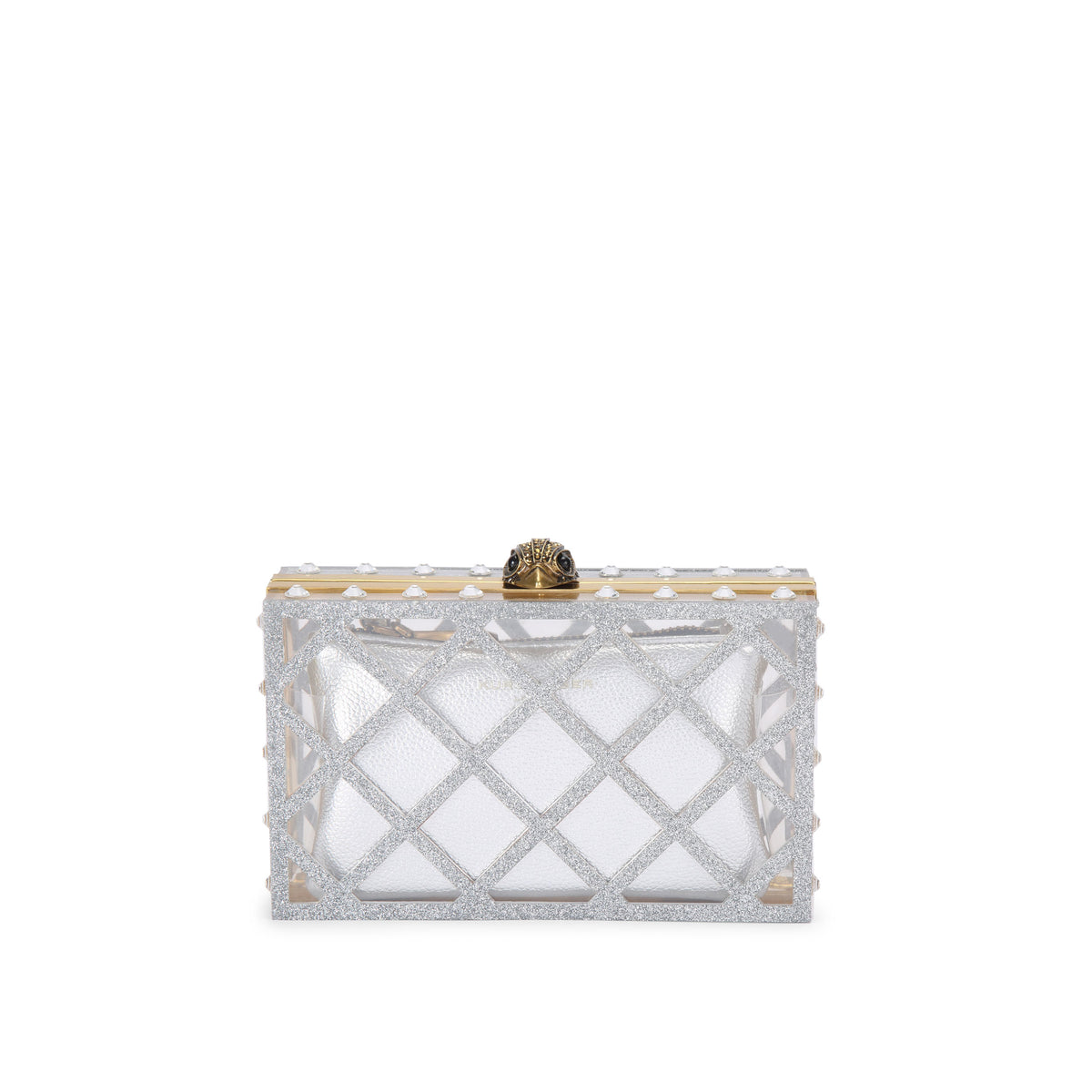 Kurt Geiger | Clutch Crystal Quilt Transparente y Plateado