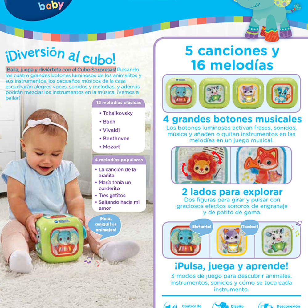 VTech | Cubo Sorpresas Música y Animales
