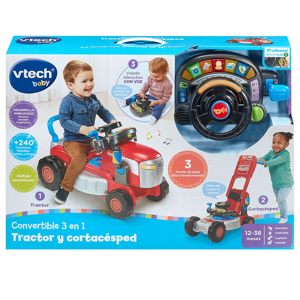 VTech | Convertible 3 en 1 Tractor y Cortacésped Rojo