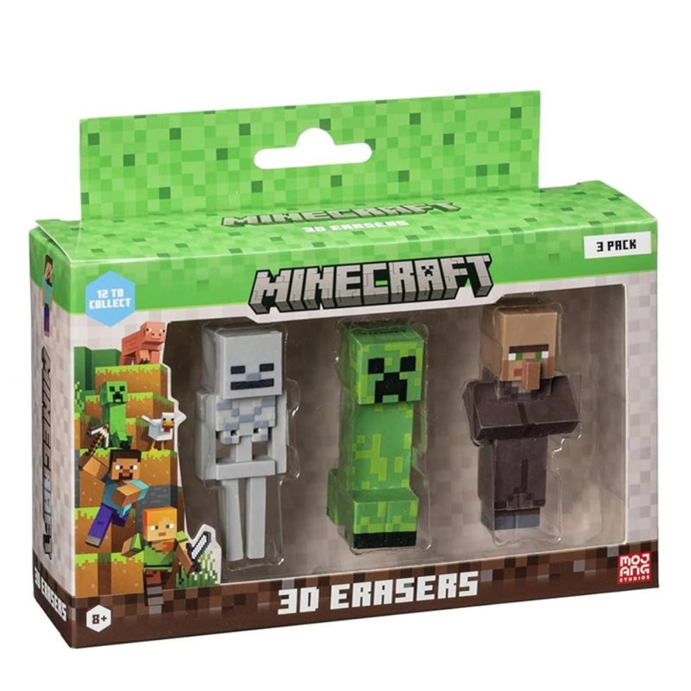 Minecraft | 3D Erasers 3 Pack