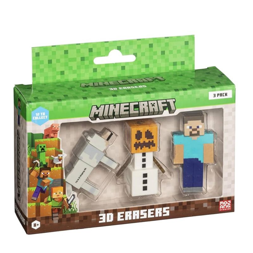 Minecraft | 3D Erasers 3 Pack