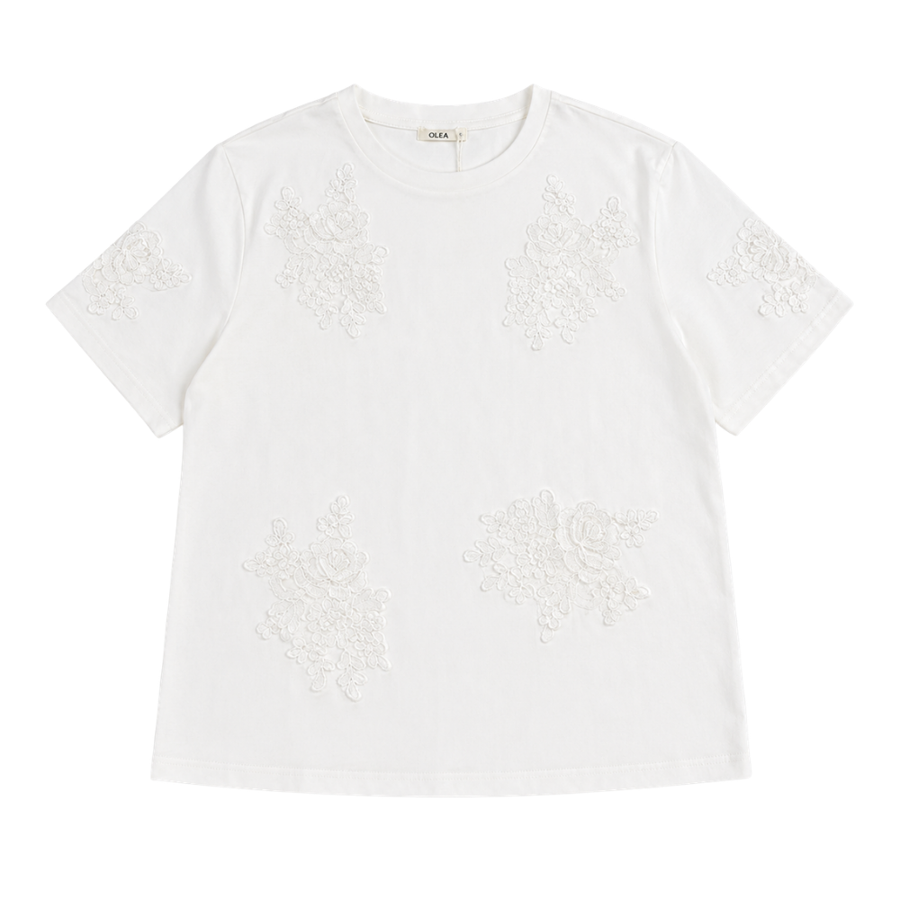 Olea | Blusa con Aplicaciones Florales en Relieve para Dama