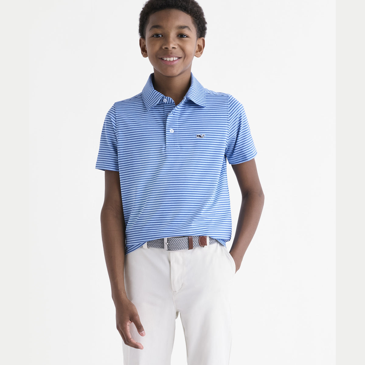 Vineyard Vines | Polo Bradley a rayas Sankaty Performance para niño
