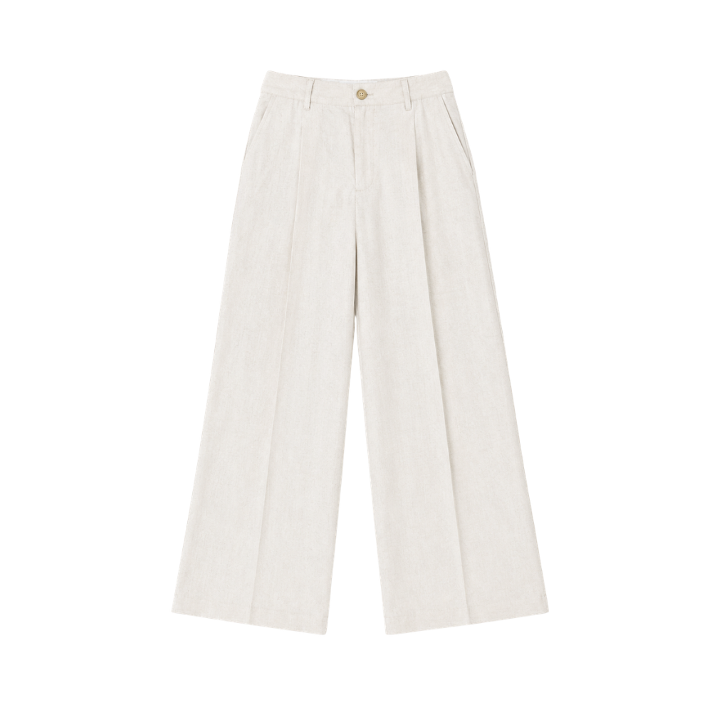Olea | Pantalón de Pierna Amplia con Pliegues para Dama