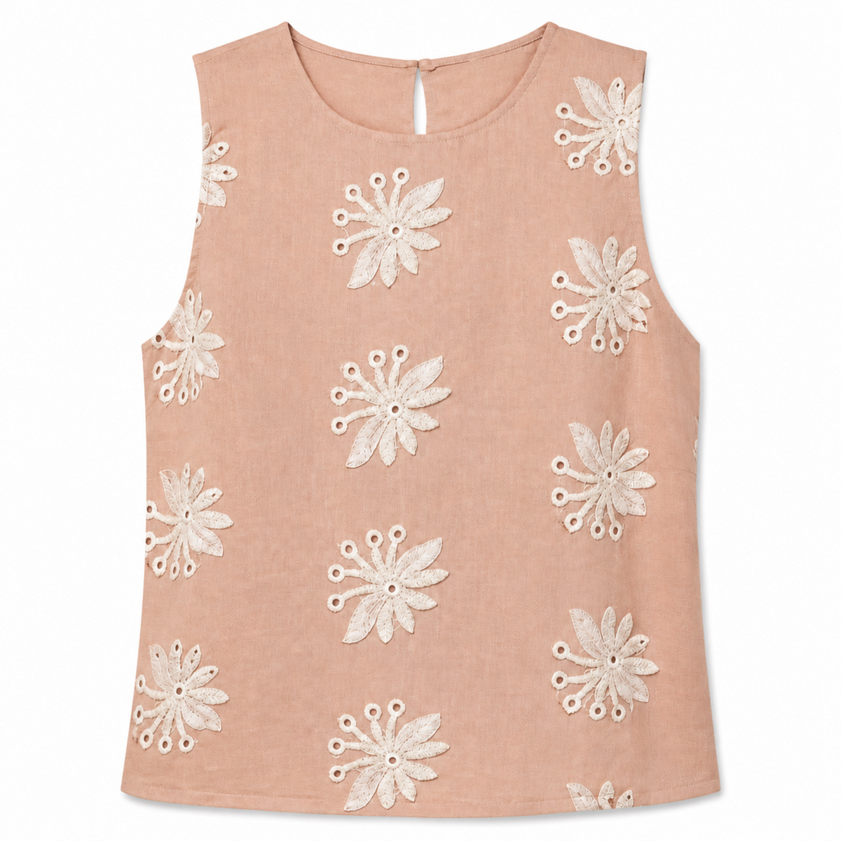Olea | Blusa sin Mangas Bordada para Dama
