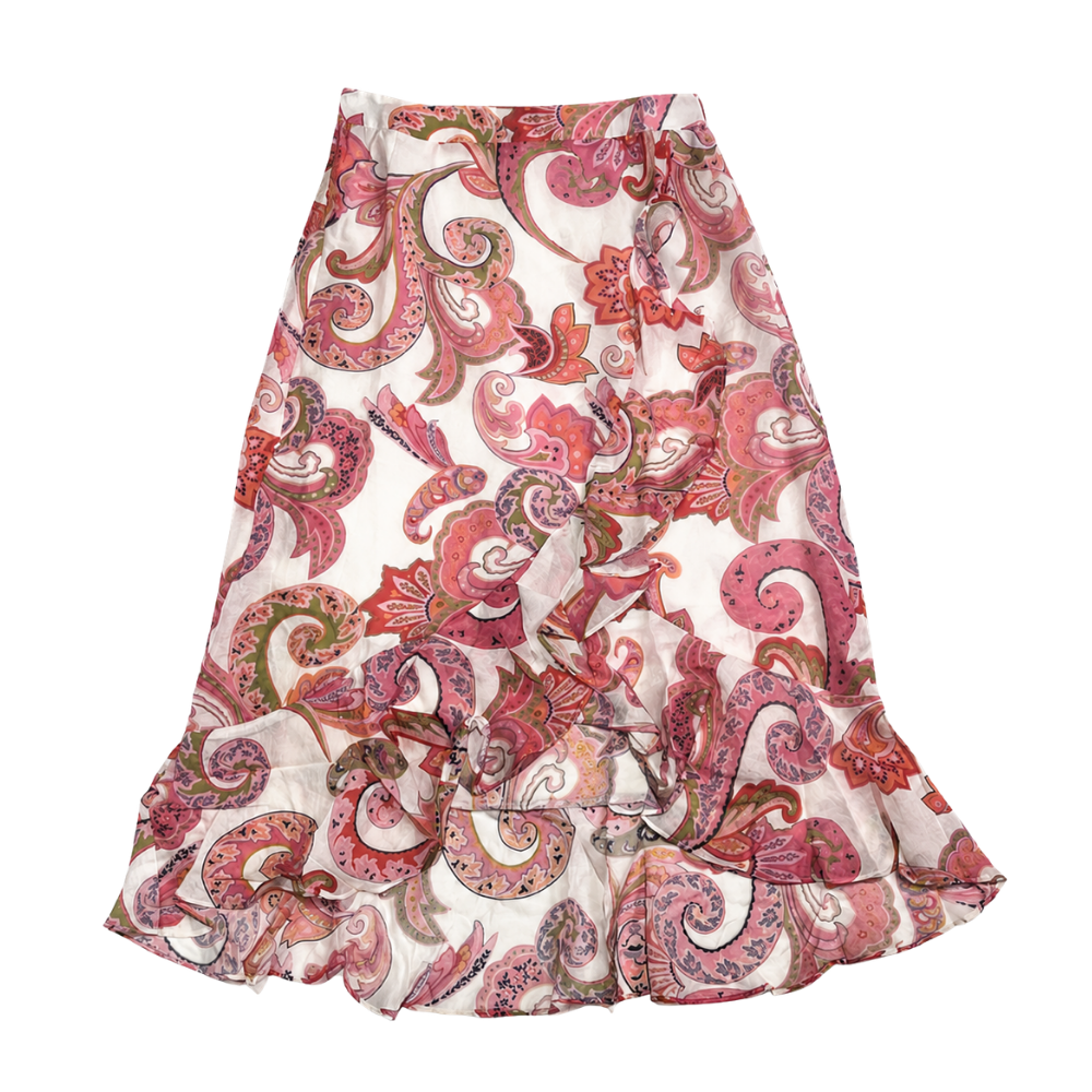 Olea | Falda Midi Estampada con Vuelos Estilo Romántico para Dama