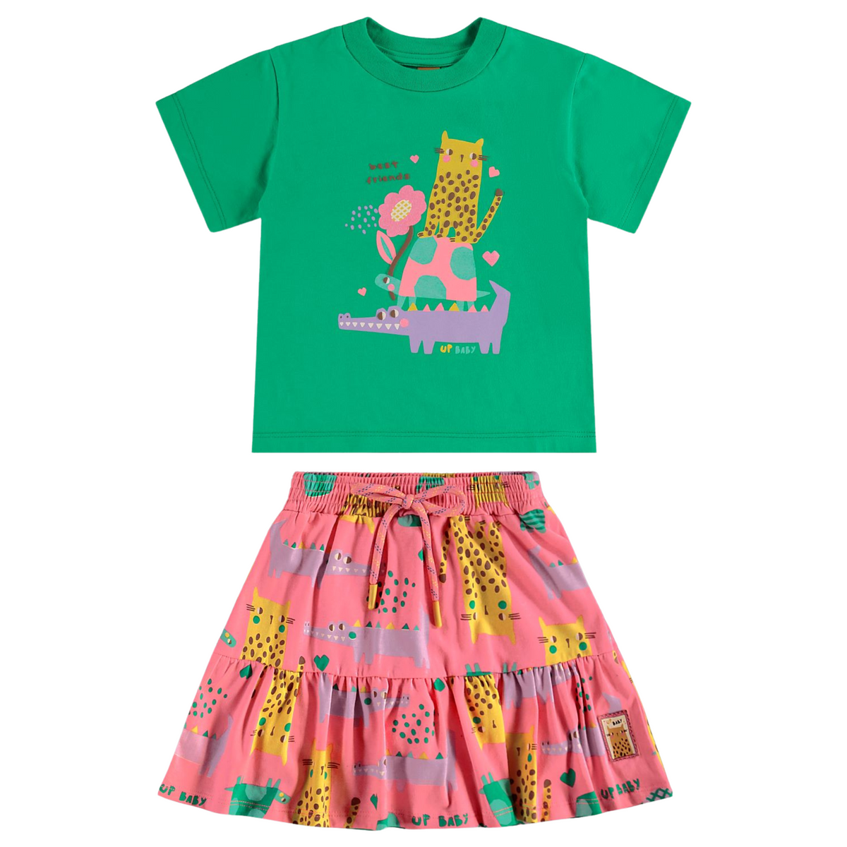 Up Baby | Conjunto Blusa En Punto Y Falda