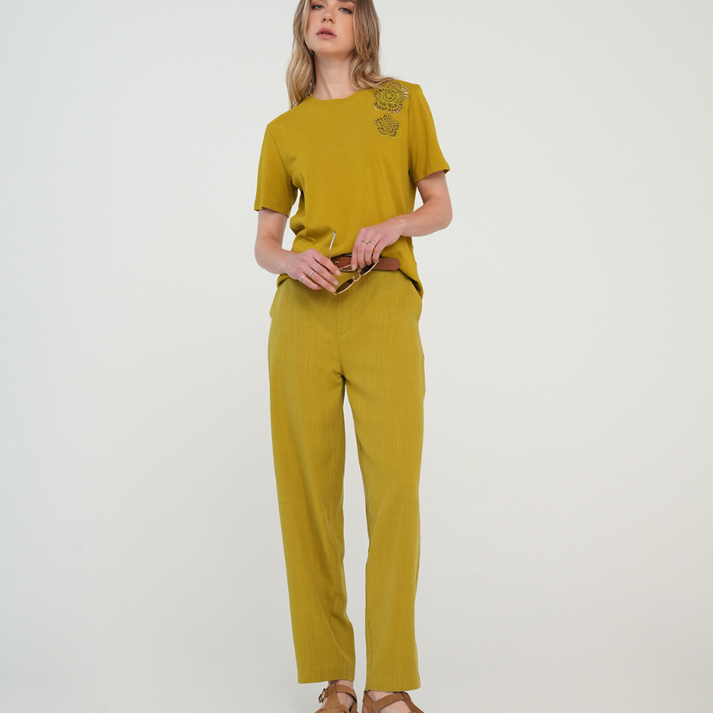 Naf Naf | Camiseta Manga Corta Con Aplique En Hombro