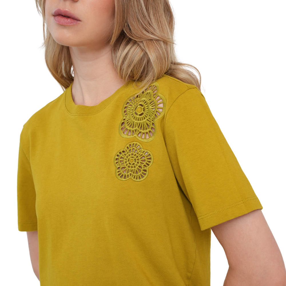 Naf Naf | Camiseta Manga Corta Con Aplique En Hombro