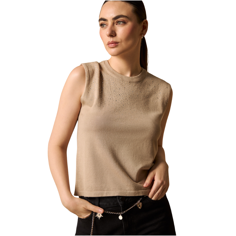 Esprit | Camiseta Sin Mangas con Aplicaciones Brillantes