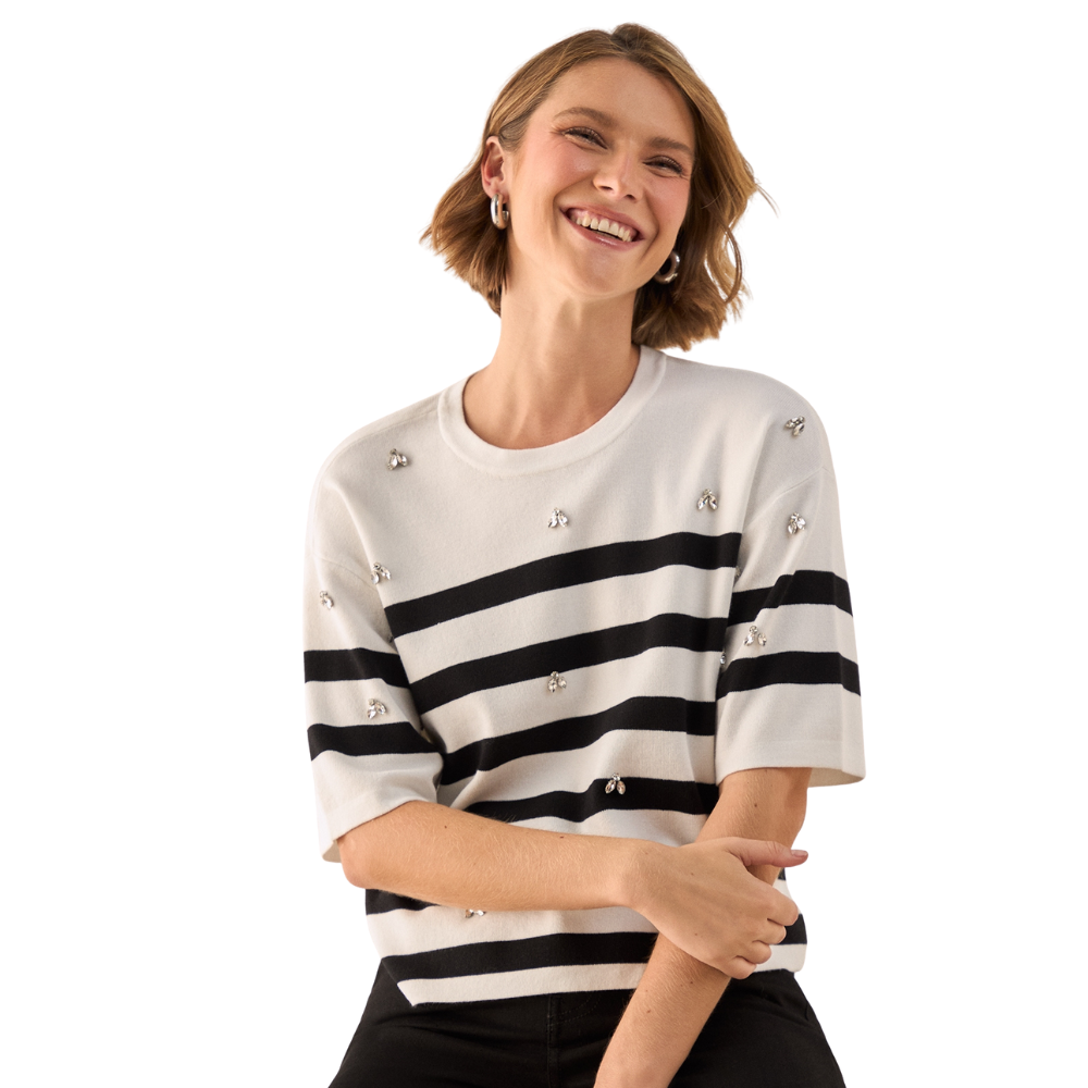 Esprit | Camiseta con Rayas Asimétricas