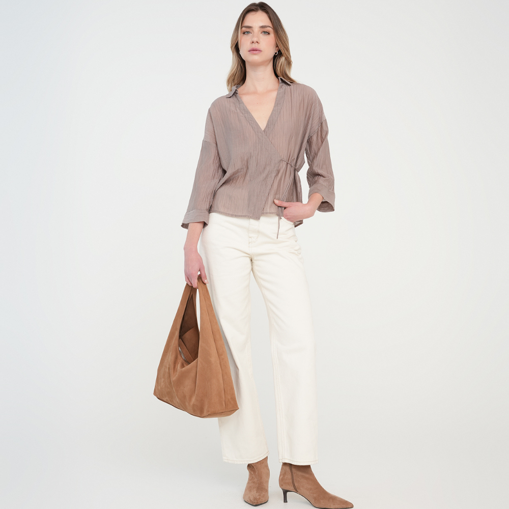 Naf Naf | Camisa Manga Larga Con Transparencia