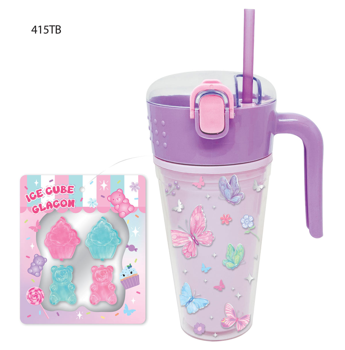 Hot Focus | 2 in 1 SipN' Snack Cup Tie Dye Butterfly