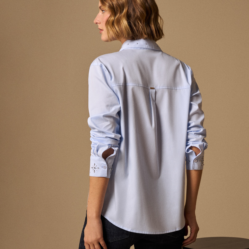 Esprit | Camisa con Bordados Florales Metálicos