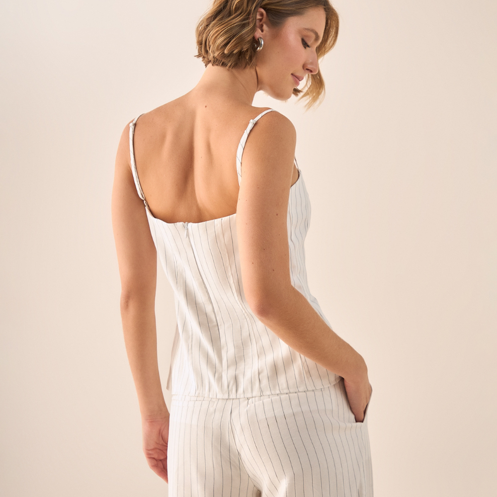 Esprit | Camisa con Rayas Verticales y Tirantes