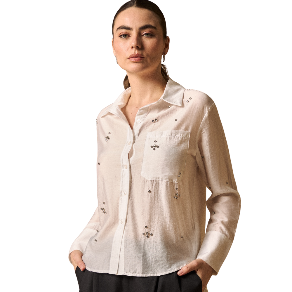 ESPRIT | Camisa con Aplicaciones Brillantes
