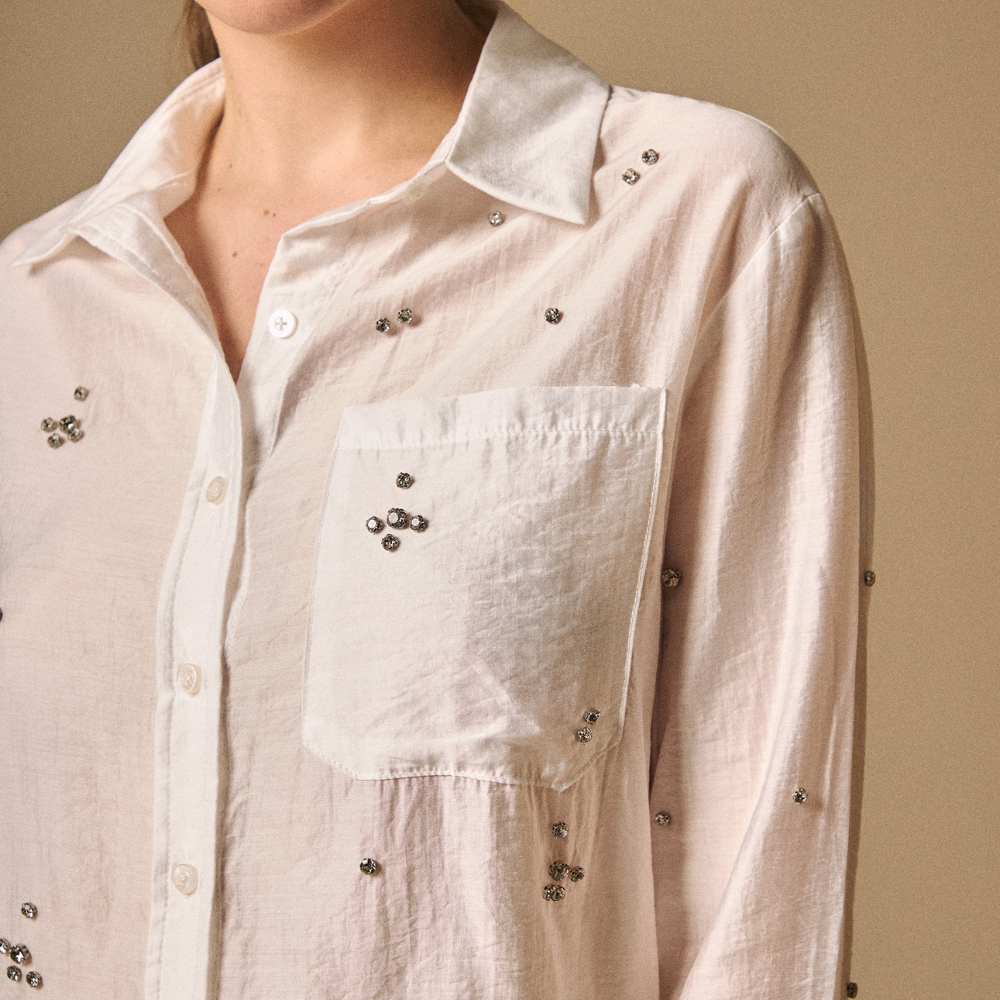 ESPRIT | Camisa con Aplicaciones Brillantes