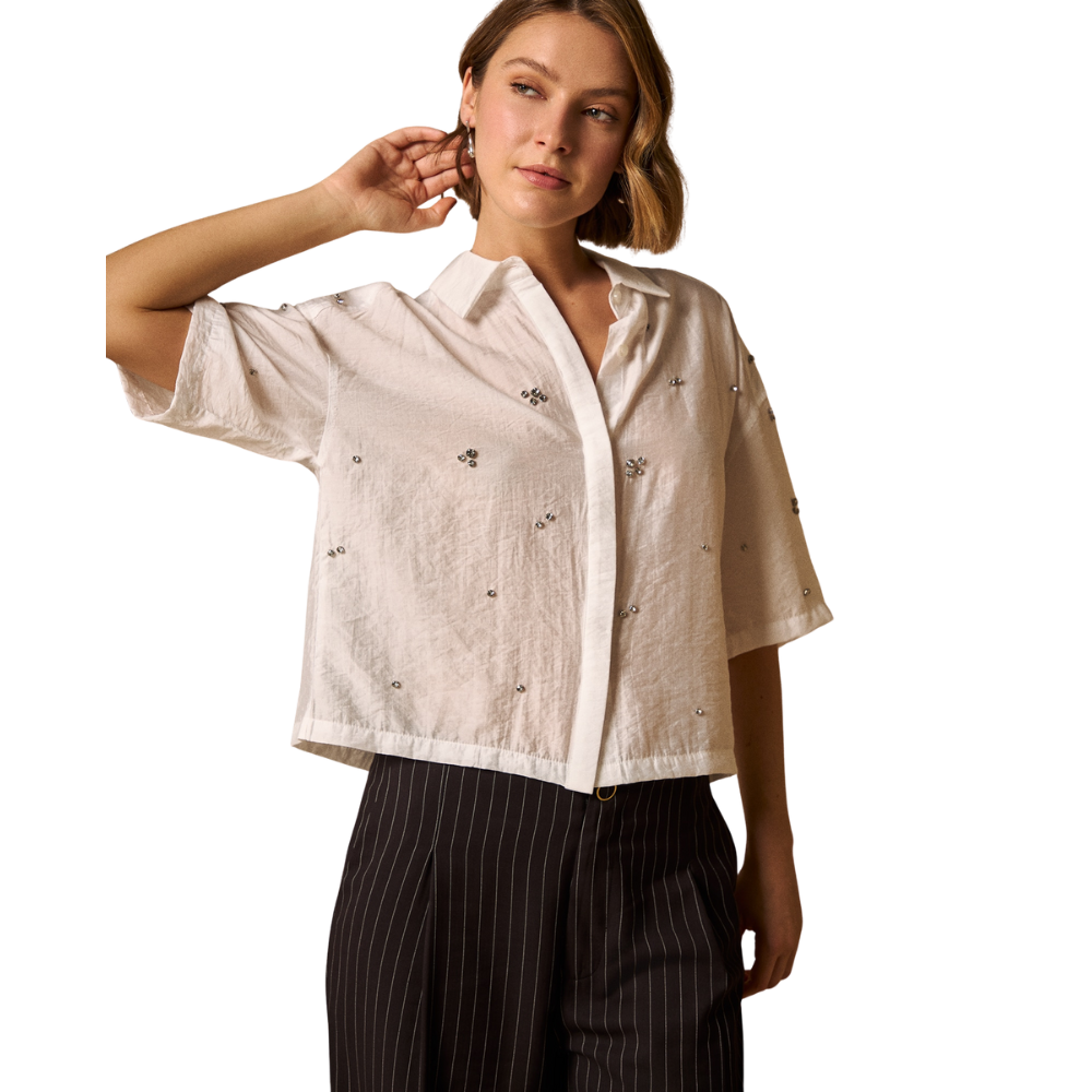 ESPRIT | Camisa con Aplicaciones Brillantes