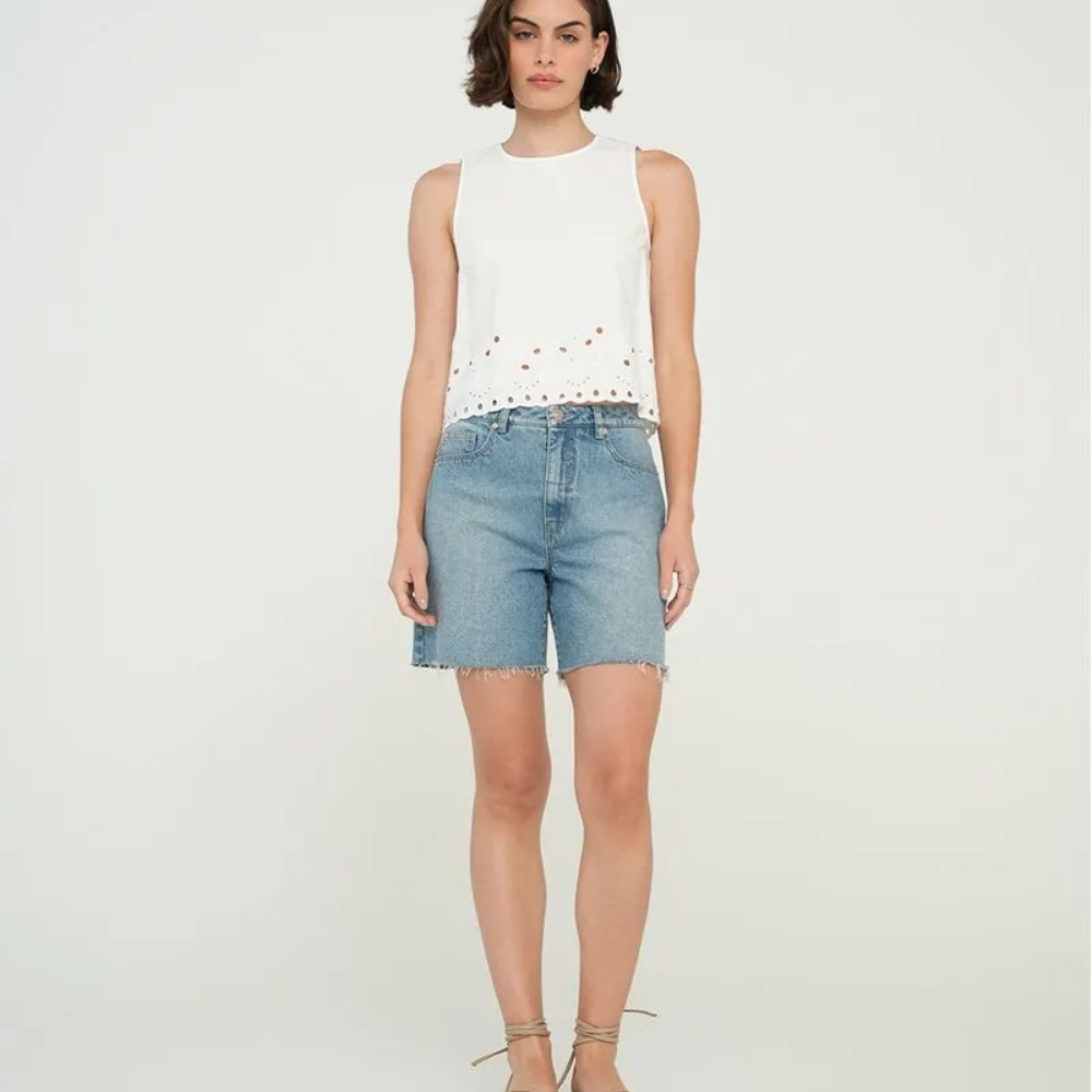 Naf Naf | Camisa Manga Sisa Con Detalles Bordados