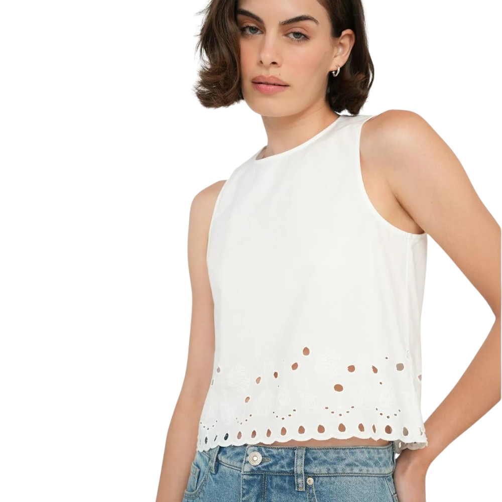 Naf Naf | Camisa Manga Sisa Con Detalles Bordados