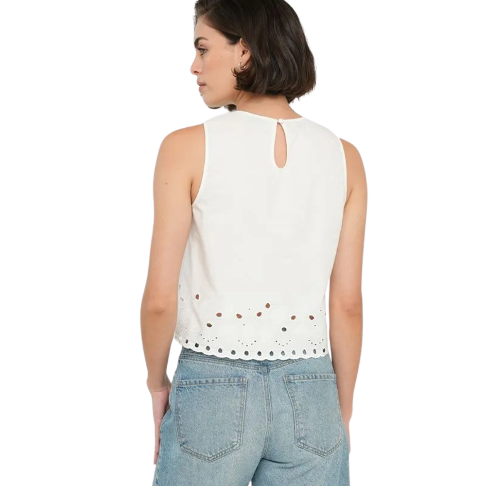 Naf Naf | Camisa Manga Sisa Con Detalles Bordados