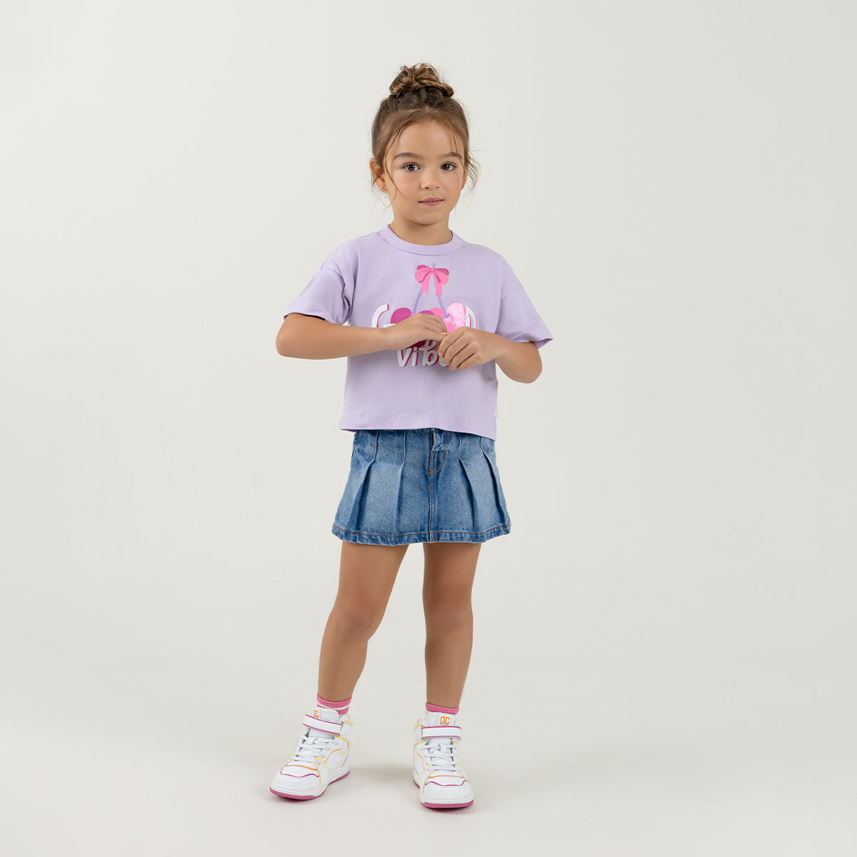 Offcorss | Falda short en denim para niña con bolsillos