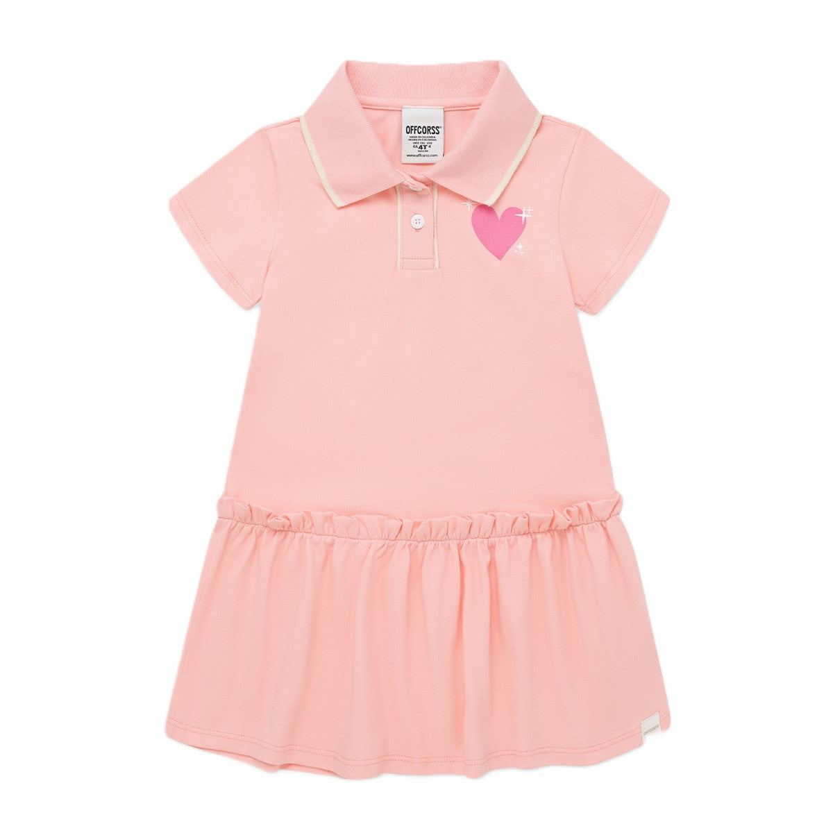 Offcorss | Vestido para niña manga corta con cuello tipo polo