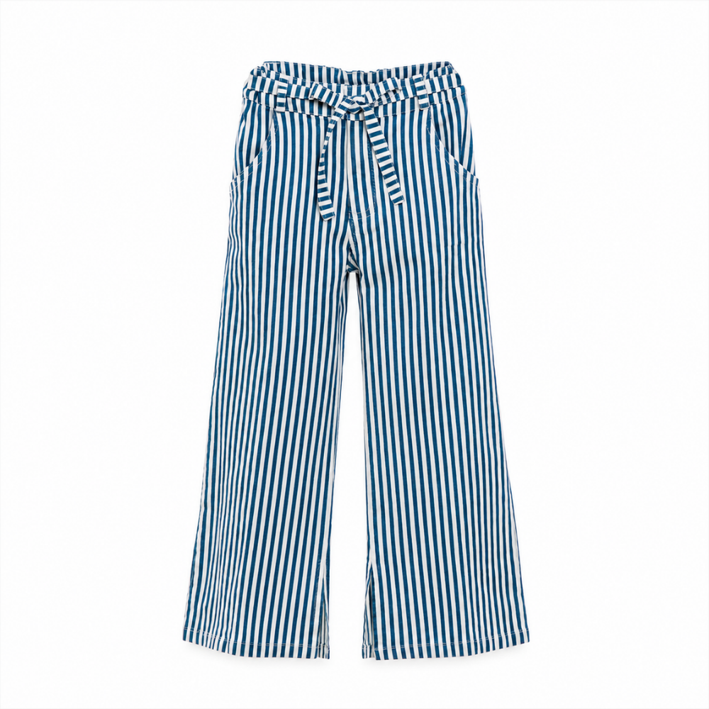 Cherinne | Pantalón Rayado con Lazo Ajustable y Corte Recto para Niña