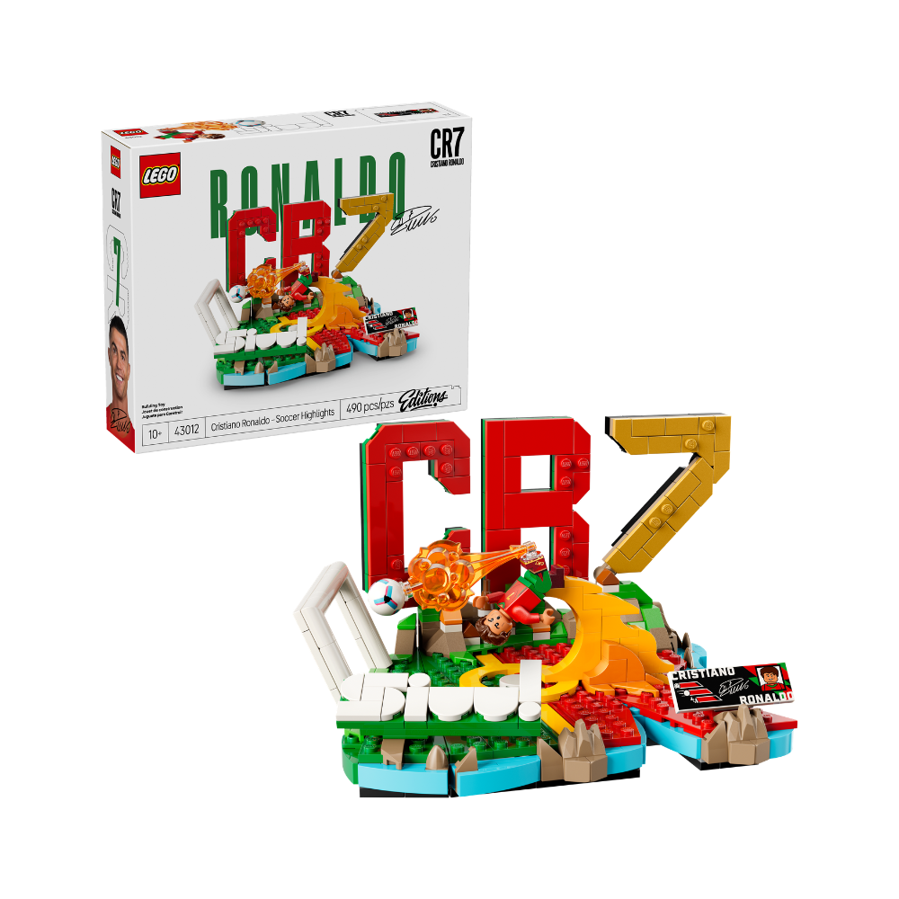 Cristiano Ronaldo LEGO Fenómenos Del Fútbol 43012 - caja y modelo juntos