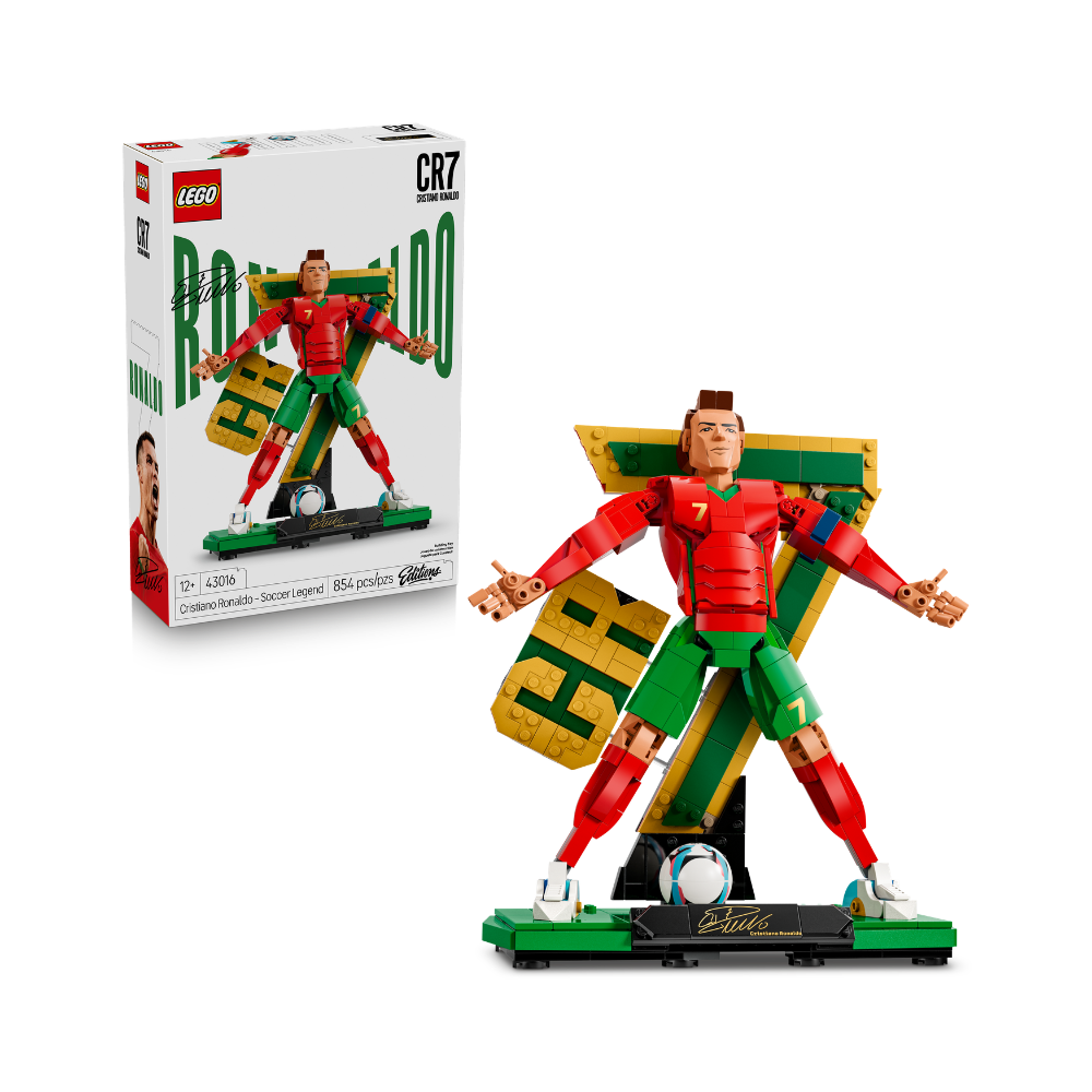 Cristiano Ronaldo Leyenda Del Fútbol LEGO 43016 - caja y modelo coleccionable