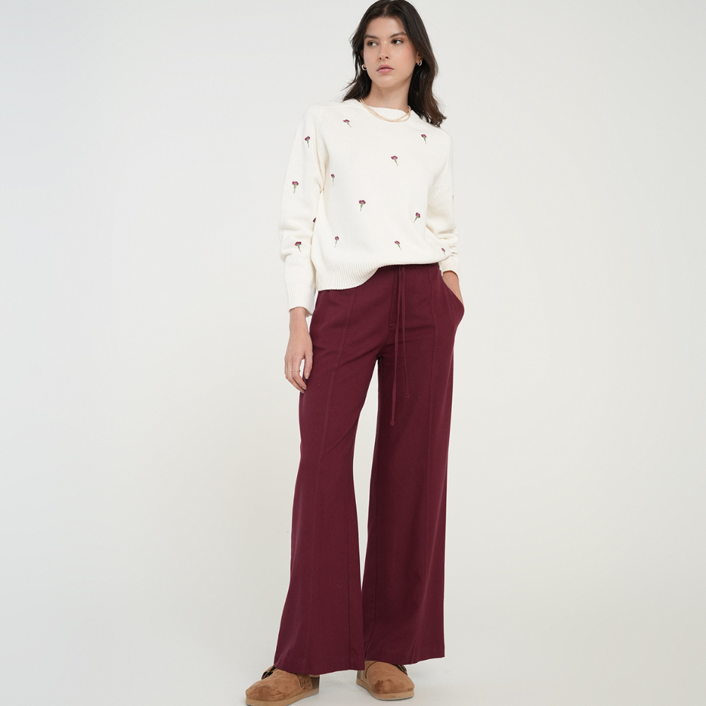 Naf Naf | Pantalón Wide Leg Con Cordón
