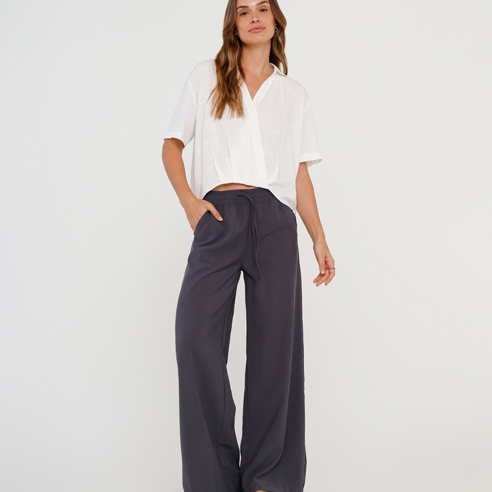 Naf Naf | Pantalón Palazzo Con Cordón