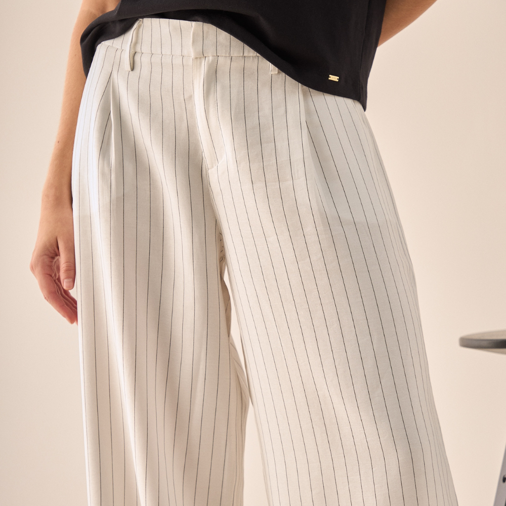 Esprit | Pantalón con Rayas Wide Leg