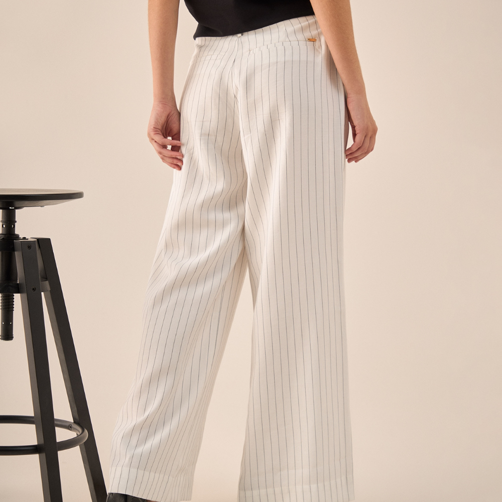 Esprit | Pantalón con Rayas Wide Leg