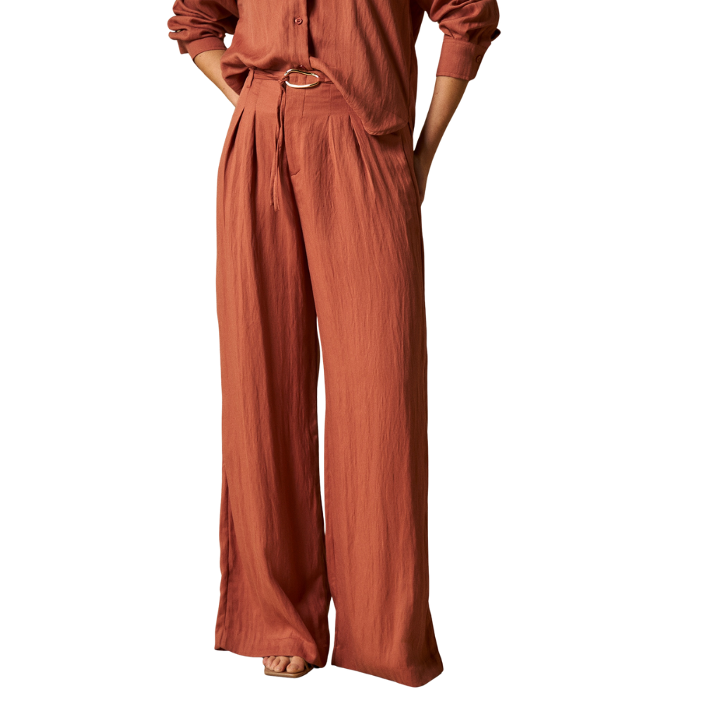 Esprit | Pantalón Silueta Wide Leg con Tiro Alto