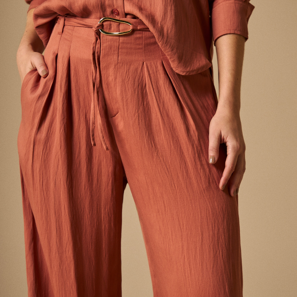 Esprit | Pantalón Silueta Wide Leg con Tiro Alto