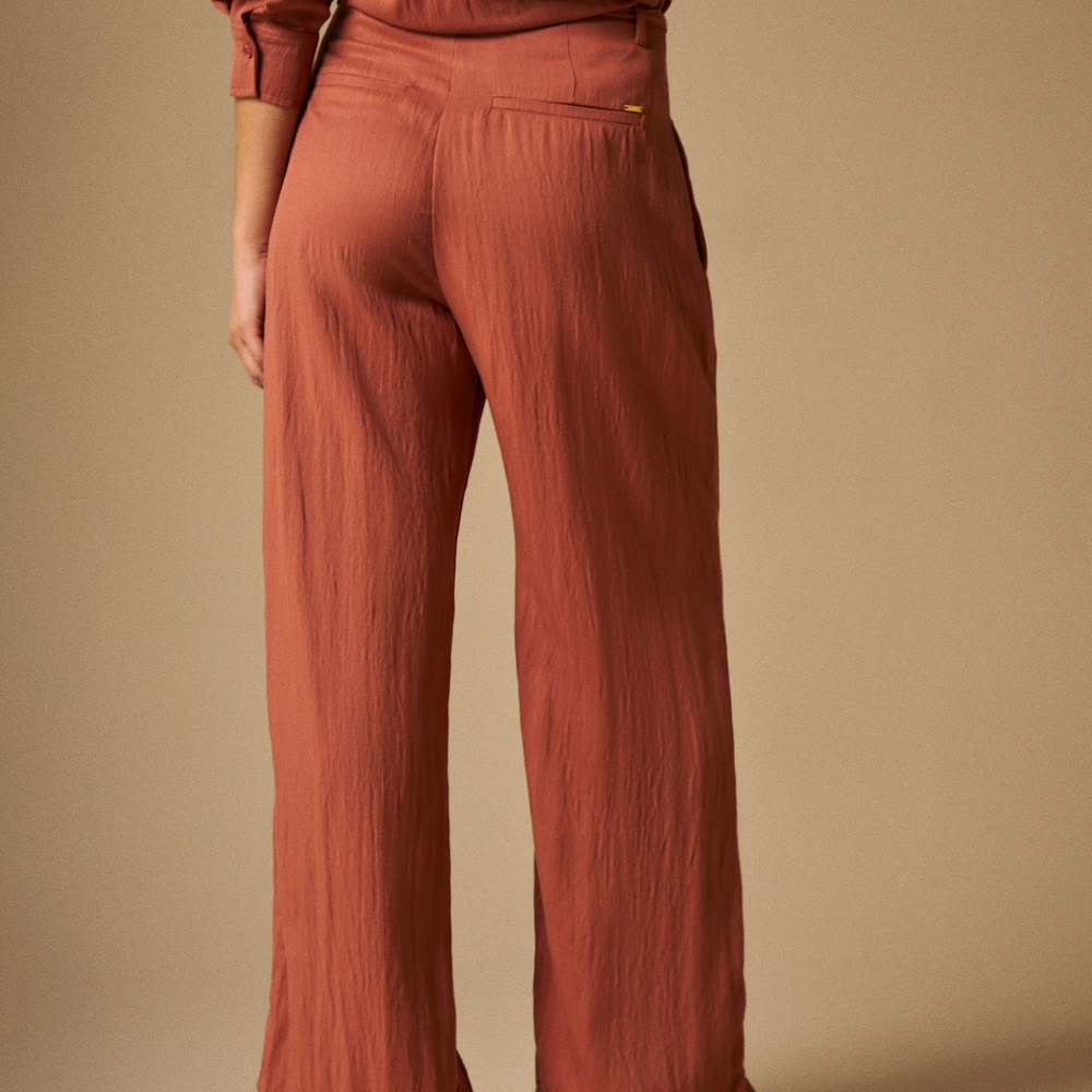 Esprit | Pantalón Silueta Wide Leg con Tiro Alto