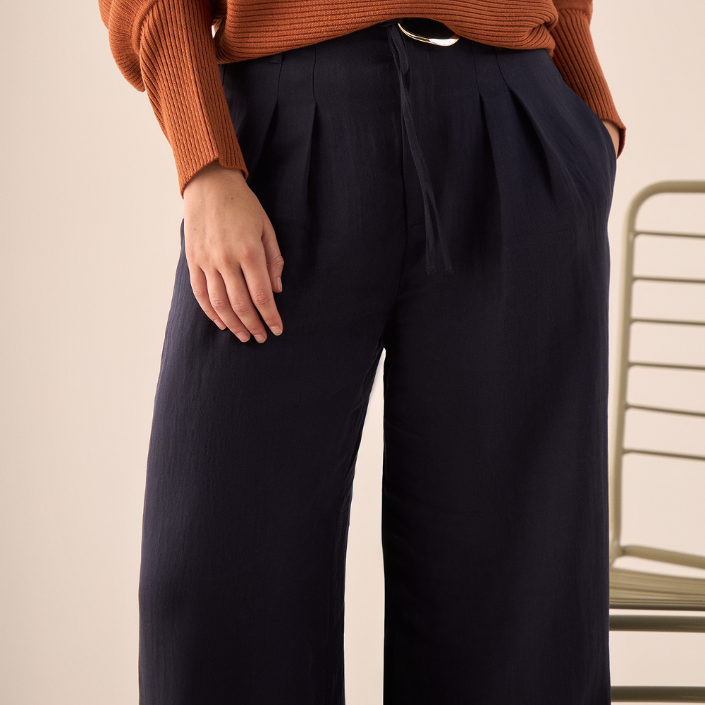 Esprit | Pantalón Silueta Wide Leg con Tiro Alto
