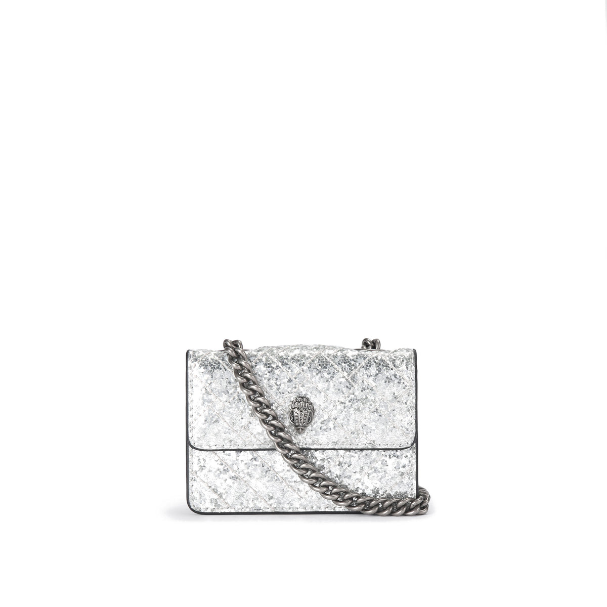 Kurt Geiger | Bolso Micro Kensington de Glitter Plateado