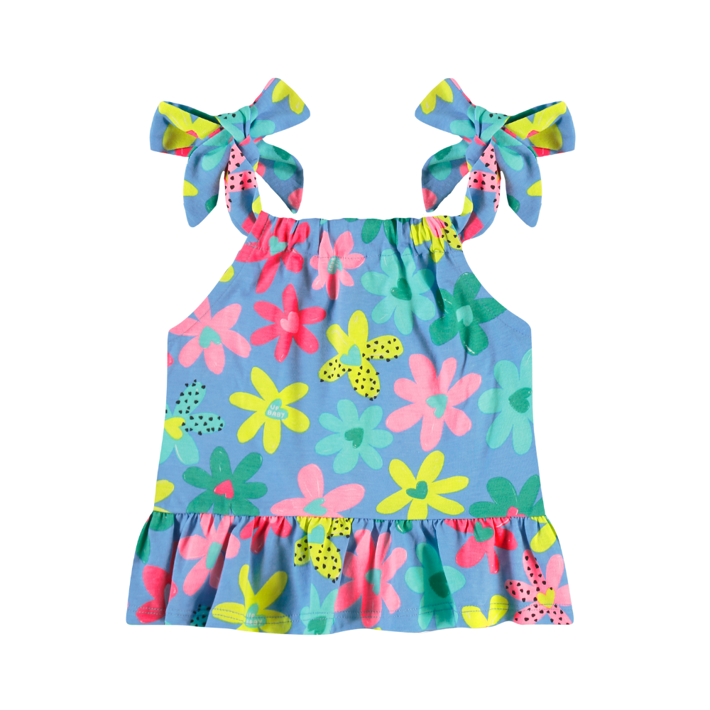 Up Baby | Conjunto de Blusa y Short de Flores para Niñas