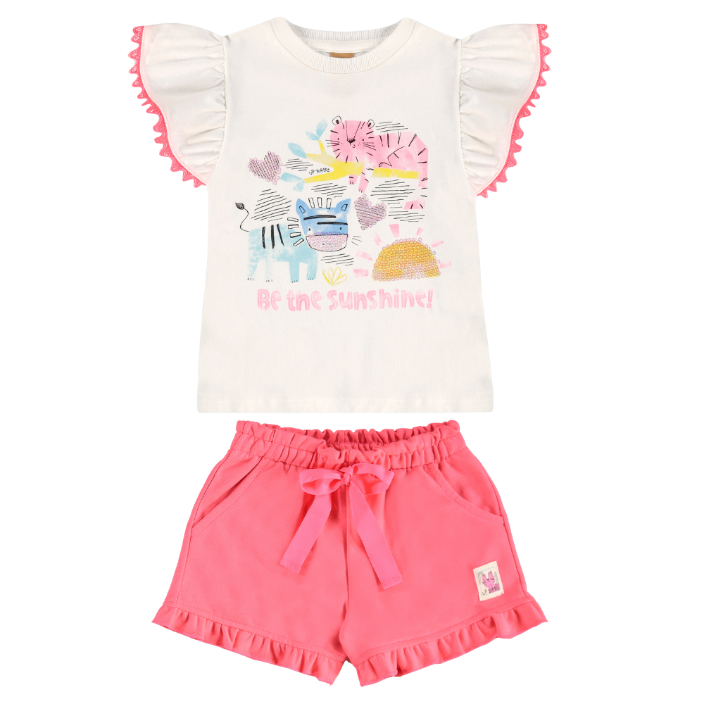 Up Baby | Conjunto de Blusa en Punto y Short para Niñas